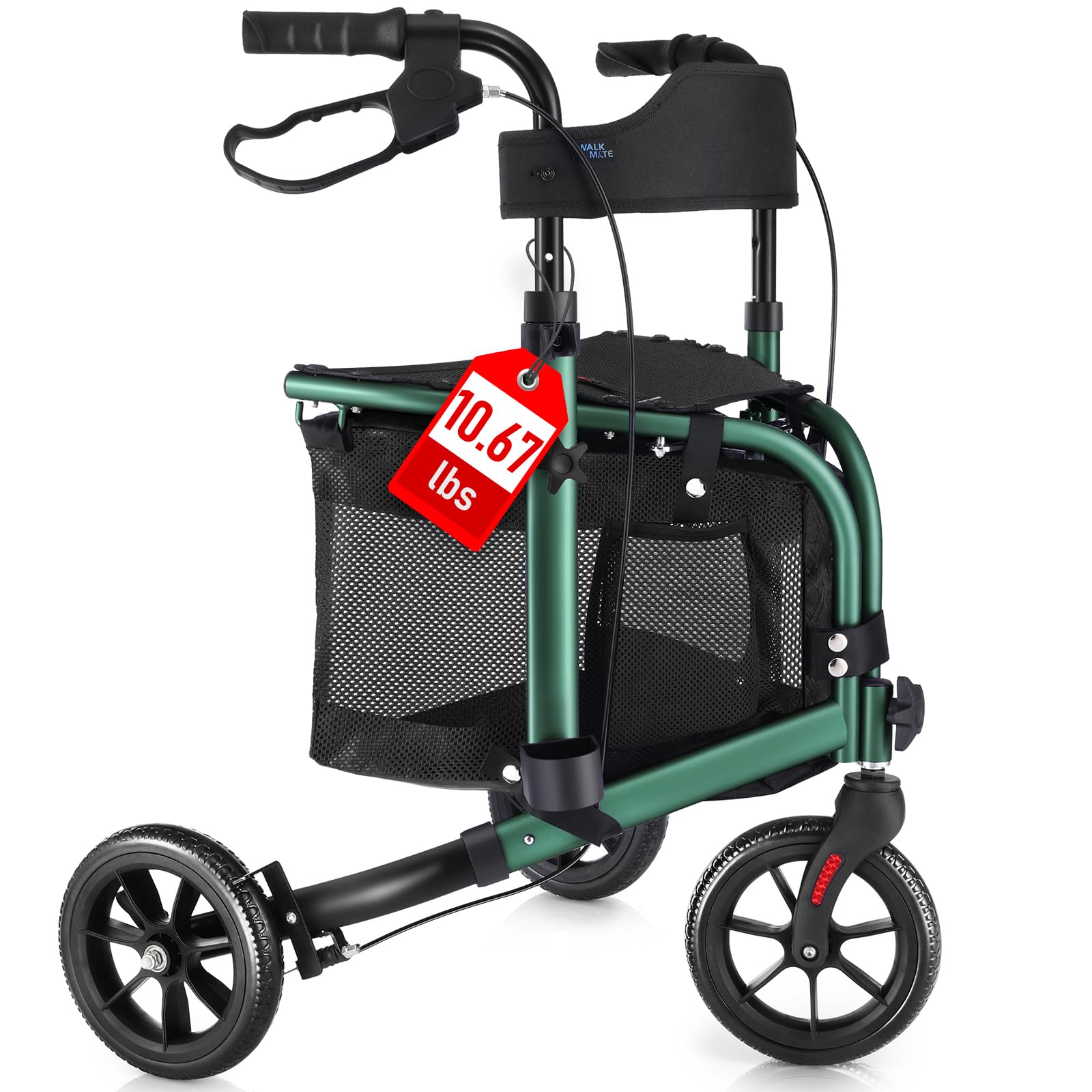 Amazon.com: Walk Mate 3 Wheel Rollator Walker with Seat for Slim